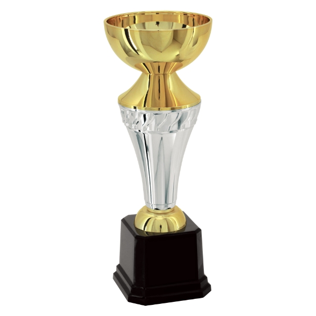 Imagem de TROFÉU MÉDIO COPA ABERTA EM POLÍMERO METALIZADO - 26 CM - 401436-PD