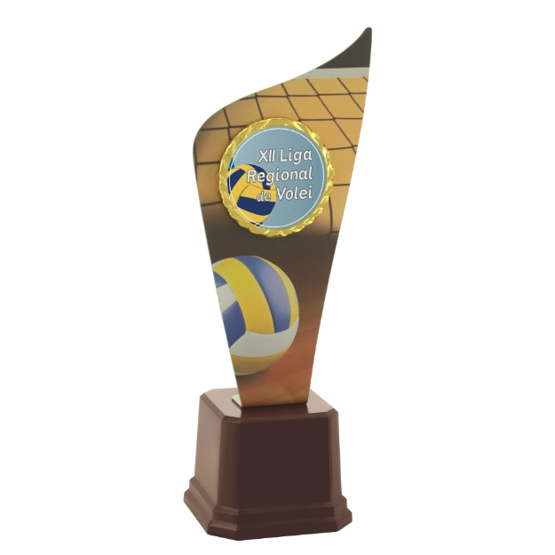 Imagem de TROFÉU EM POLÍMERO, COM CHAPA DE METAL ESTAMPADA EM VINIL - PERSONALIZADO - 40 CM - 401752