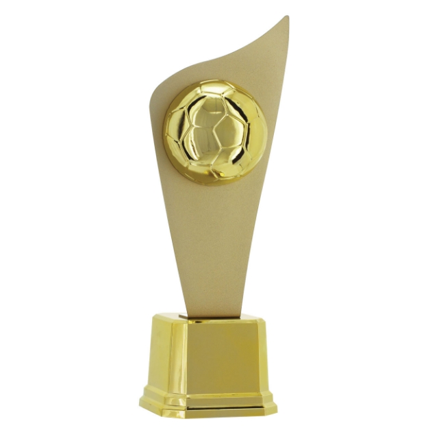 Imagem de TROFÉU EM POLÍMERO COM CHAPA DE METAL E ESTATUETA DE BOLA DE FUTEBOL - 38 CM - 401982-DOME