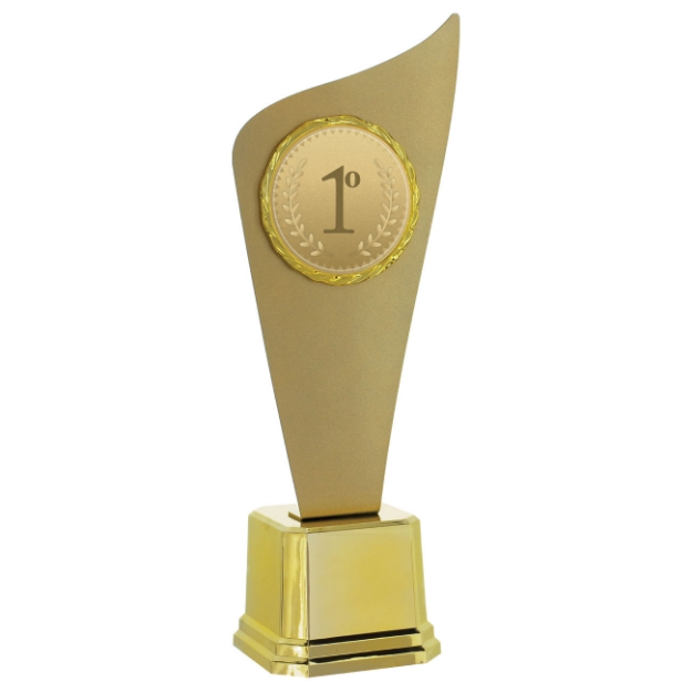 Imagem de TROFÉU EM POLÍMERO COM CHAPA DE METAL E RAMO PARA PERSONALIZAÇÃO - 44 CM - 401991-DOME