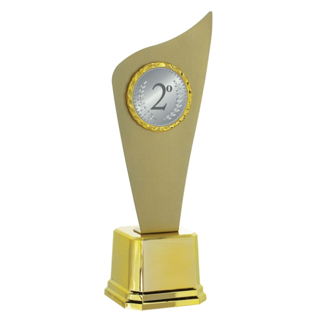 Imagem de TROFÉU EM POLÍMERO COM CHAPA DE METAL E RAMO PARA PERSONALIZAÇÃO - 38 CM - 401992-DOME