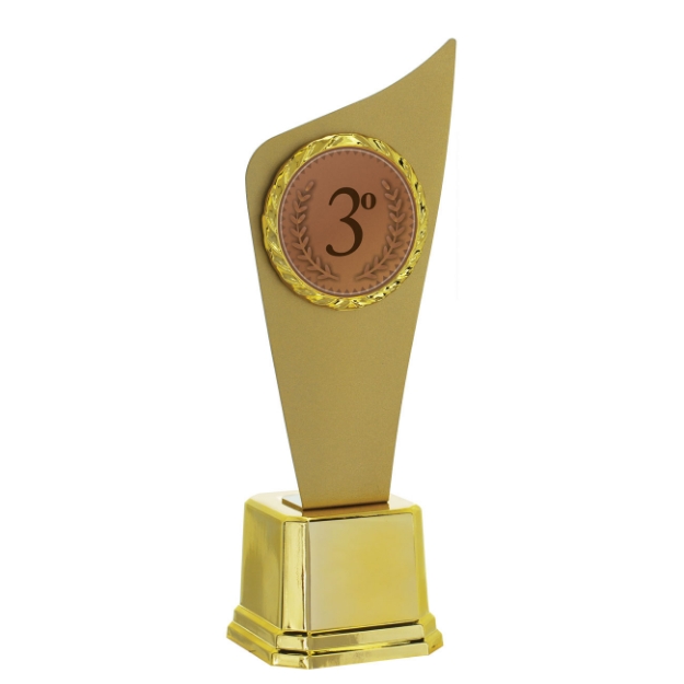 Imagem de TROFÉU EM POLÍMERO COM CHAPA DE METAL E RAMO PARA PERSONALIZAÇÃO - 32 CM - 401993-DOME
