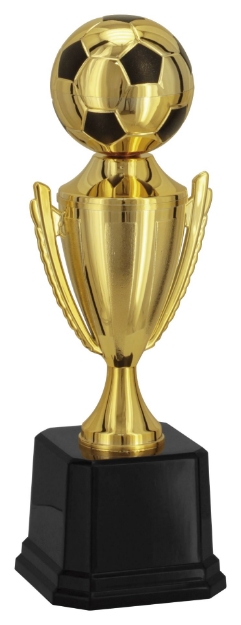 Imagem de TROFÉU TAÇA MÉDIO PARA FUTEBOL EM POLÍMERO METALIZADO - 32 CM - 402423-PT