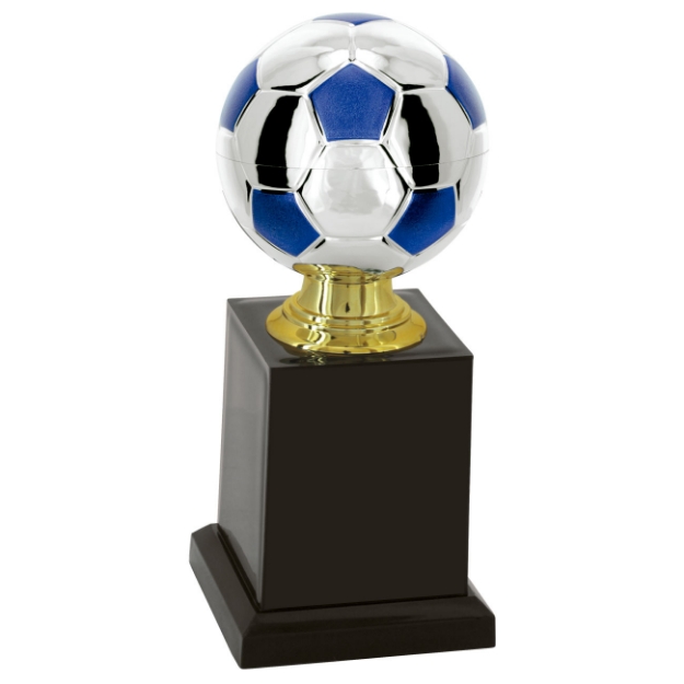 Imagem de TROFÉU PEQUENO PARA FUTEBOL EM POLÍMERO METALIZADO - 18 CM - 500145-AZE