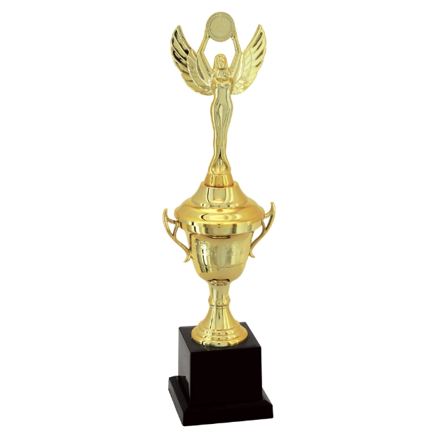 Imagem de TROFÉU TAÇA PEQUENO EM POLÍMERO METALIZADO - 32 CM - 501122-DO