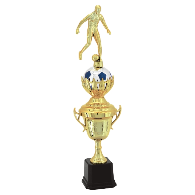 Imagem de TROFÉU PEQUENO PARA FUTEBOL EM POLÍMERO METALIZADO - 48 CM - 501211-AZE