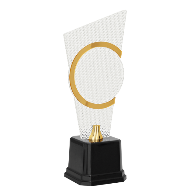 Imagem de TROFÉU COM PLACA DE ACRÍLICO COM EFEITO PRISMA E ESPAÇO PARA PERSONALIZAÇÃO - 502282-DO