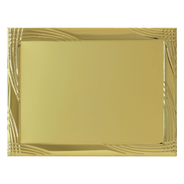 Imagem de PLACA DE HOMENAGEM DE ALUMÍNIO DOURADA COM BORDAS EM ALTO RELEVO - 20X15 CM - PL-DO-120