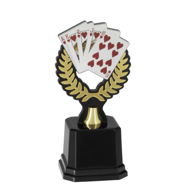 Imagem de TROFÉU PARA PREMIAÇÃO POKER / CARTAS COM PLACA DE MDF E ACRÍLICO - PLM-223-POKER