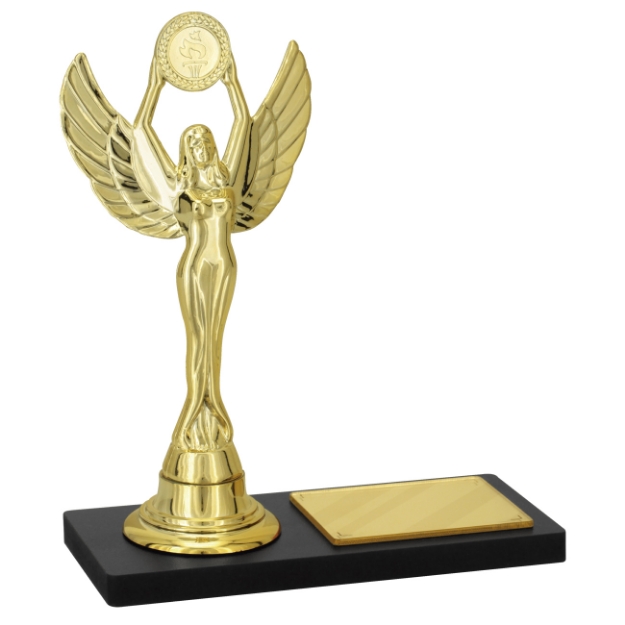 Imagem de TROFÉU PARA PREMIAÇÃO GERAL COM DEUSA DA VITÓRIA COM BASE DE MDF - PLM-240-DO-VT