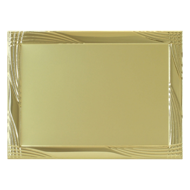 Imagem de PLACA DE HOMENAGEM DE ALUMÍNIO DOURADA COM BORDAS EM ALTO RELEVO - 18X13 CM - PL-DO-118