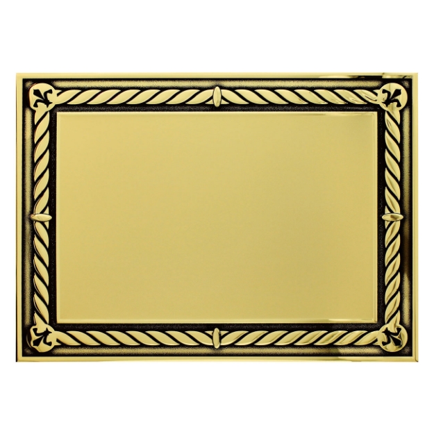 Imagem de PLACA DE HOMENAGEM GRANDE DE ALUMÍNIO DOURADA COM BORDAS EM ALTO RELEVO - 33X25 CM - PL-DO-533