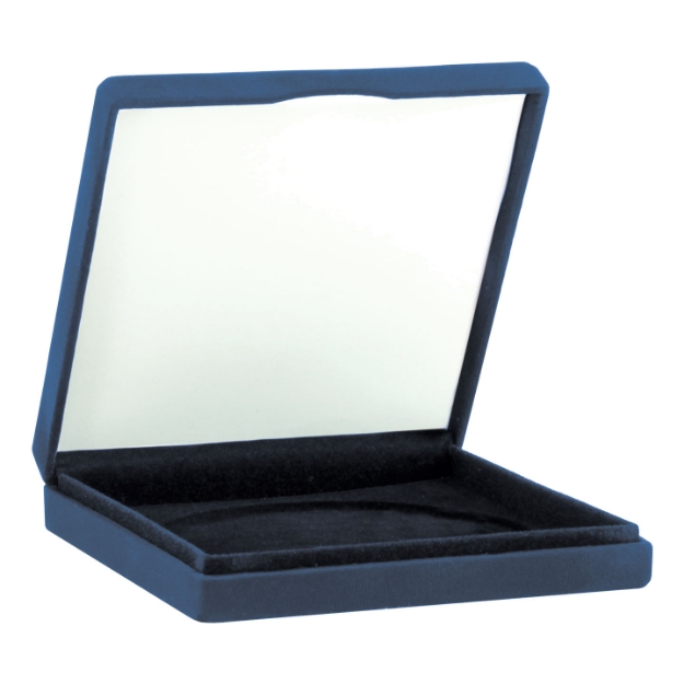 Imagem de ESTOJO PARA PLACA REDONDA DE 14 CM, COM REVESTIMENTO EM JERSEY - EJ-0140-AZ