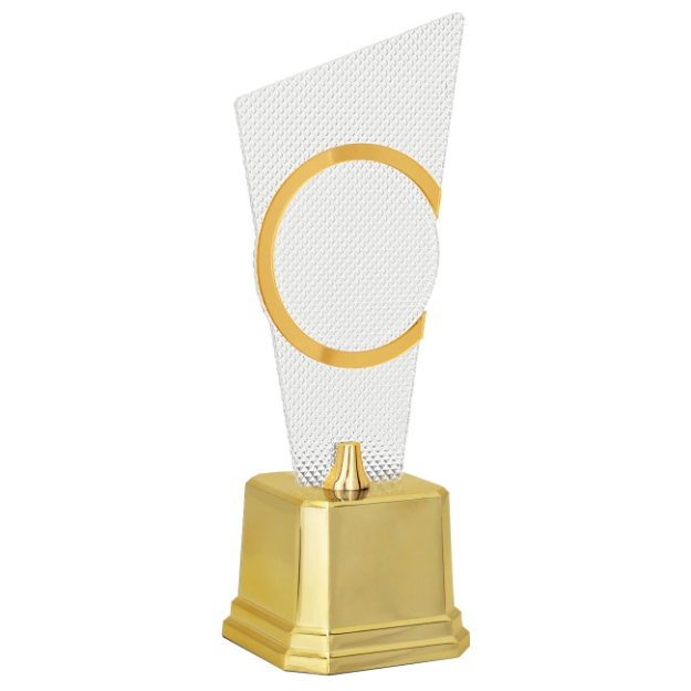 Imagem de TROFÉU COM PLACA DE ACRÍLICO COM EFEITO PRISMA E ESPAÇO PARA PERSONALIZAÇÃO - 502291-DO
