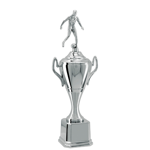 Imagem de TROFÉU MÉDIO TAÇA EM POLÍMERO METALIZADO NA COR PRATA - 52 CM - 401632-PR