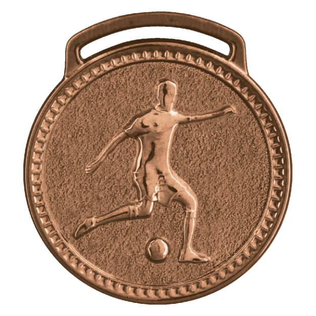 Imagem de MEDALHA JOGADOR DE FUTEBOL METALIZADA NA COR BRONZE - 50002-AZ-BN