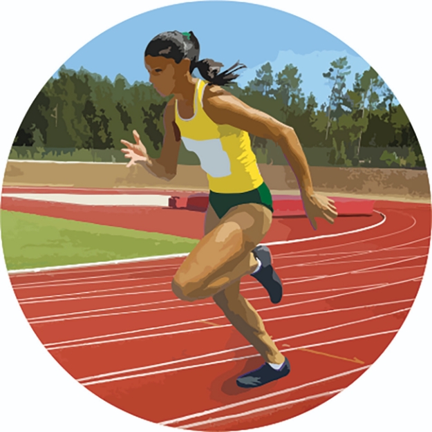 Imagem de ADESIVO MODALIDADE ATLETISMO FEMININO EM VINIL PARA MEDALHA  - DA-35-ATF