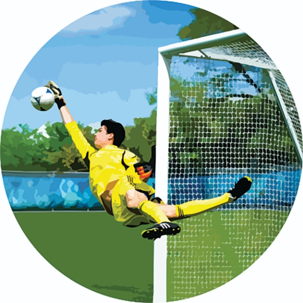 Imagem de ADESIVO MODALIDADE GOLEIRO DE FUTEBOL EM VINIL PARA MEDALHA - DA-35-GL