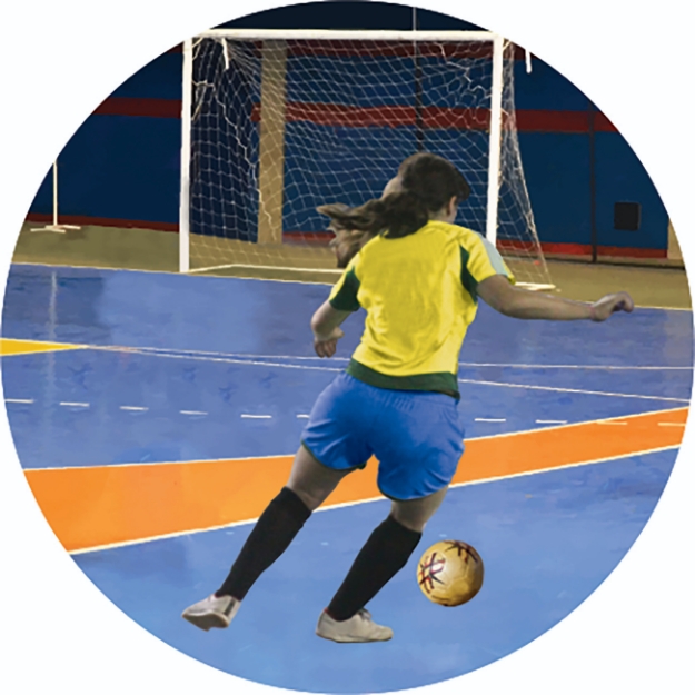 Imagem de ADESIVO MODALIDADE FUTEBOL DE SALÃO FEMININO EM VINIL PARA MEDALHA - DA-35-FSF