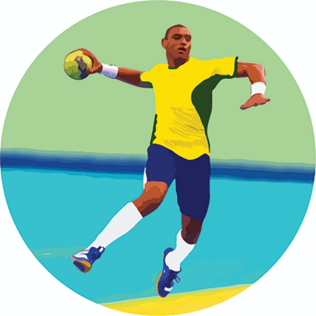 Imagem de ADESIVO MODALIDADE HANDEBOL MASCULINO EM VINIL PARA MEDALHA - DA-35-HDM