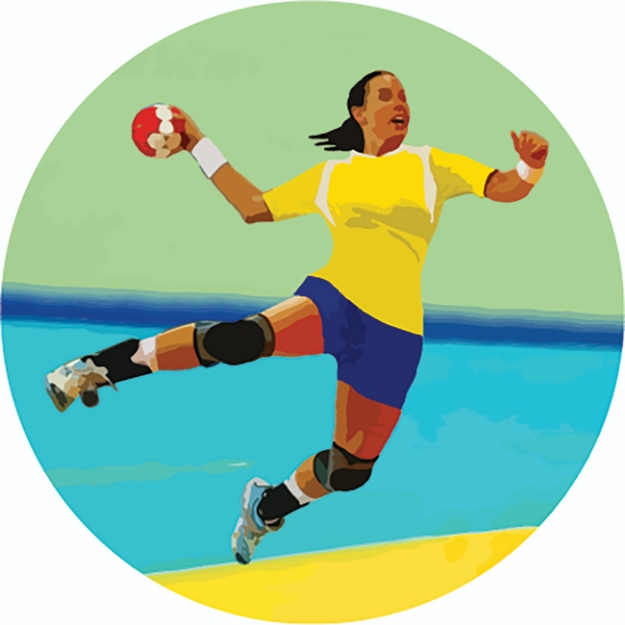 Imagem de ADESIVO MODALIDADE HANDEBOL FEMININO EM VINIL PARA MEDALHA - DA-35-HDF