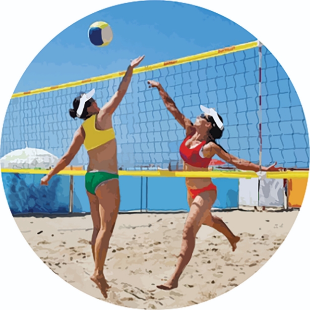 Imagem de ADESIVO MODALIDADE VOLEIBOL DE PRAIA FEMININO EM VINIL PARA MEDALHA - DA-35-VPF