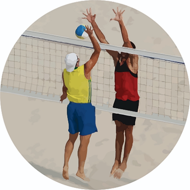 Imagem de ADESIVO MODALIDADE VOLEIBOL DE PRAIA MASCULINO EM VINIL PARA MEDALHA - DA-35-VPM