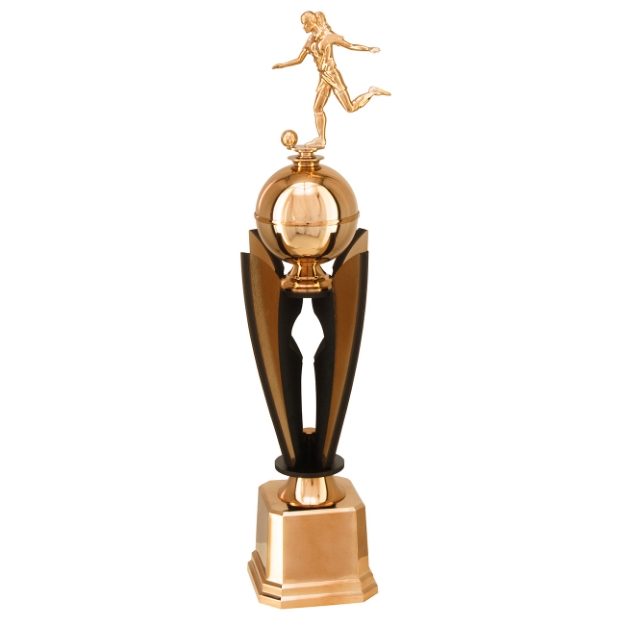 Imagem de TROFÉU PARA ESPORTES DIVERSOS EM POLÍMERO METALIZADO COM COMPONENTES EM MDF - PLM-883-BZN