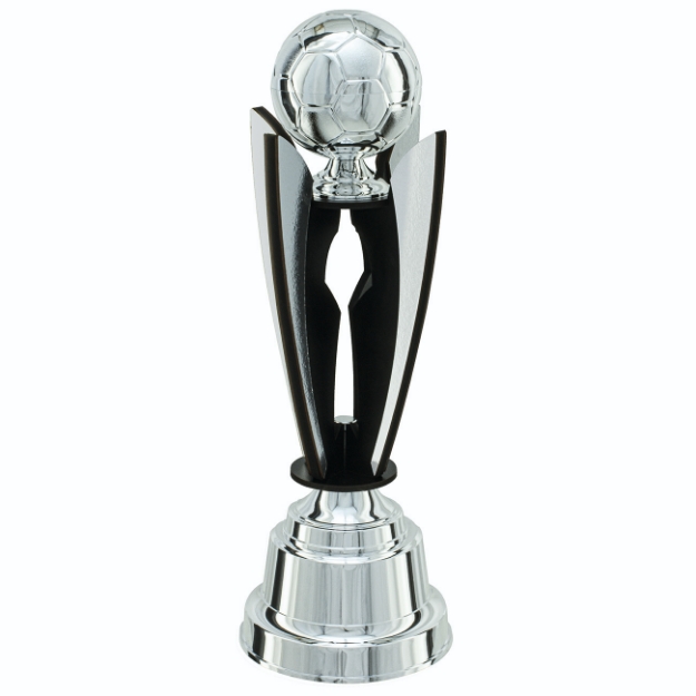 Imagem de TROFÉU PARA FUTEBOL EM POLÍMERO METALIZADO COM COMPONENTES EM MDF - PLM-912-PR