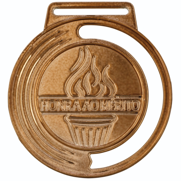 Imagem de  MEDALHA HONRA AO MÉRITO METALIZADA NA COR BRONZE - 60007-AZ-BN